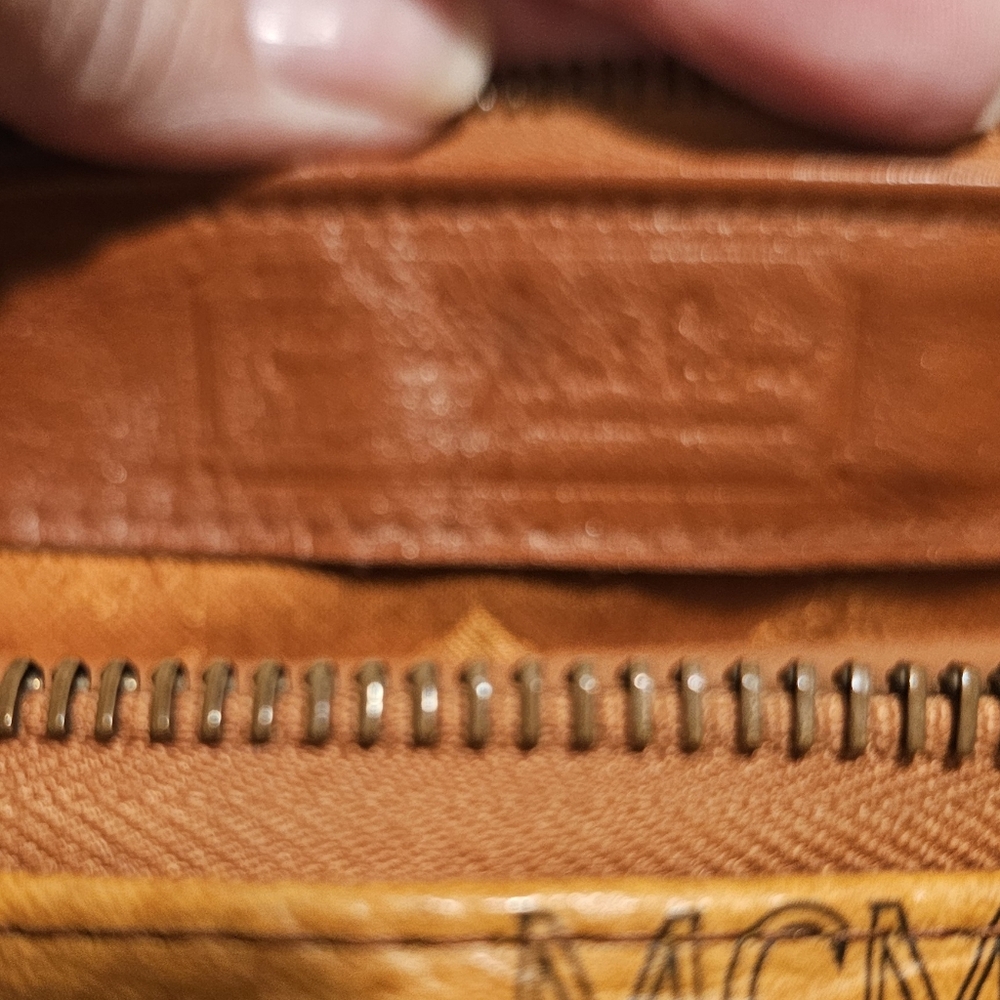 MCM Women's Tan Leather Boston Satchel - Picture 10 of 16